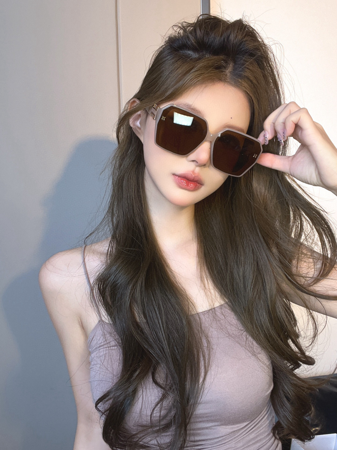 Chic Orange Oversized Square Sunglasses for Women – Trendy Style