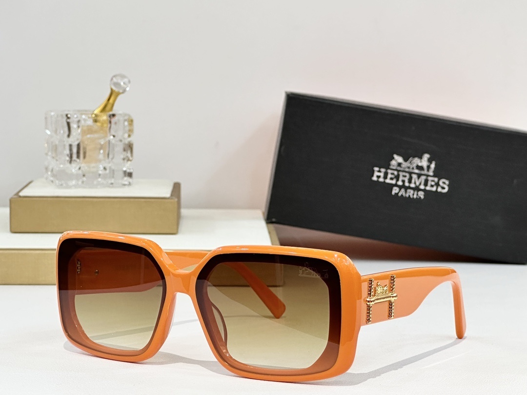 Hermes Orange Square Sunglasses