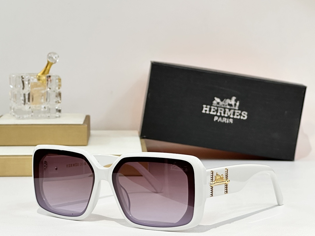 Hermes Luxury Oversized Square Sunglasses – Vibrant Orange