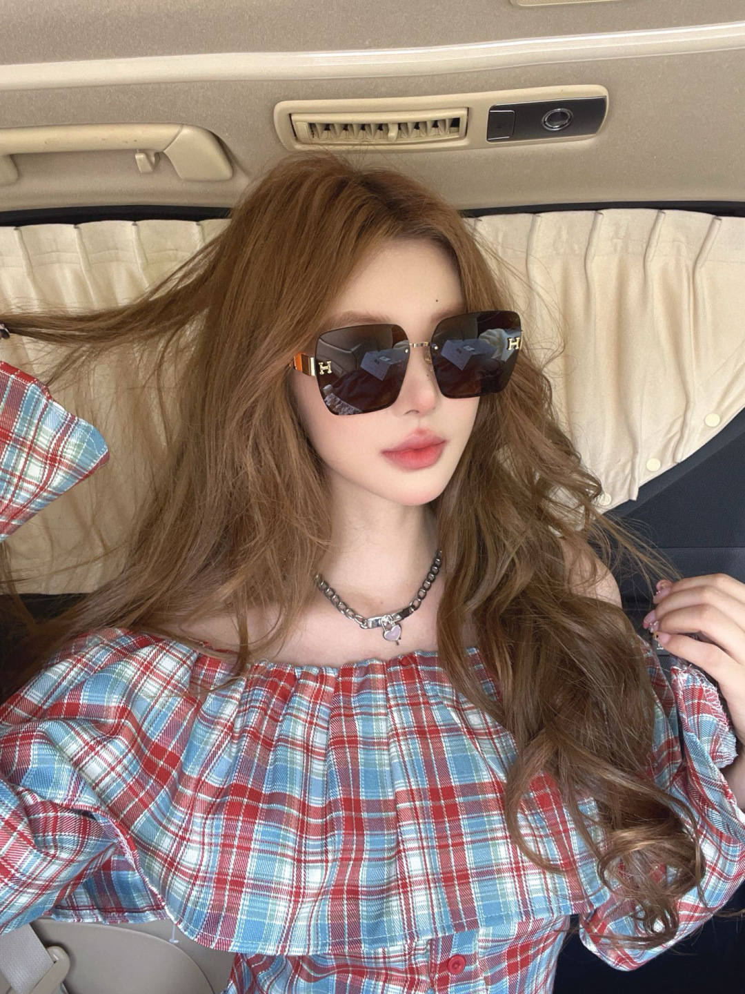 Hermès Gold Trim Square Sunglasses