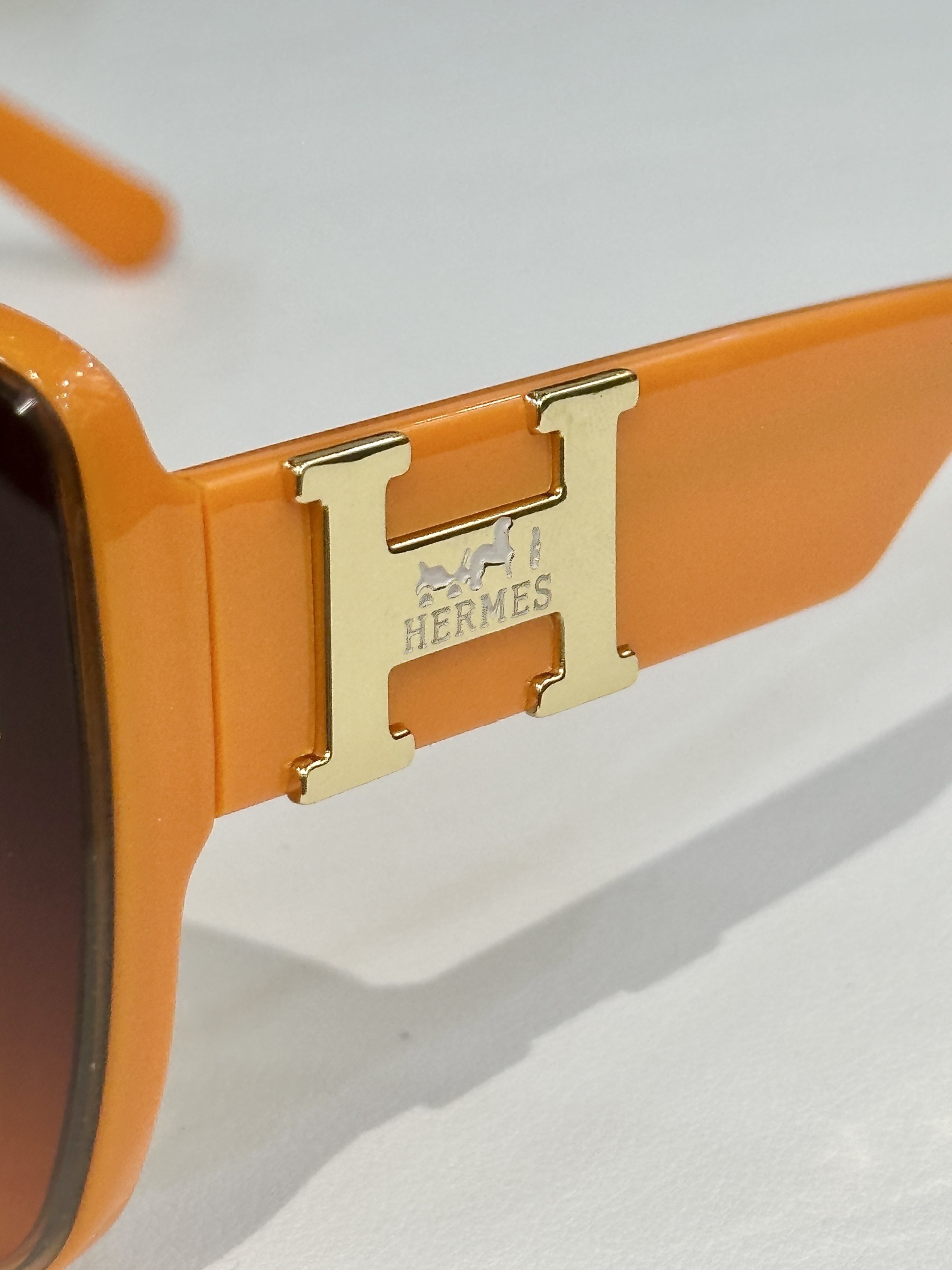 Luxury Oversized Square Sunglasses Orange Frame for Women