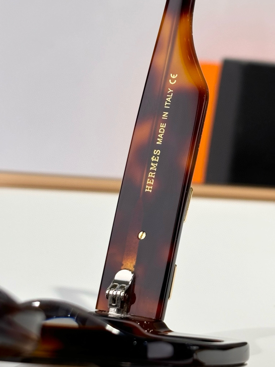 Hermès Luxury Oversized Square Tortoise Shell Sunglasses