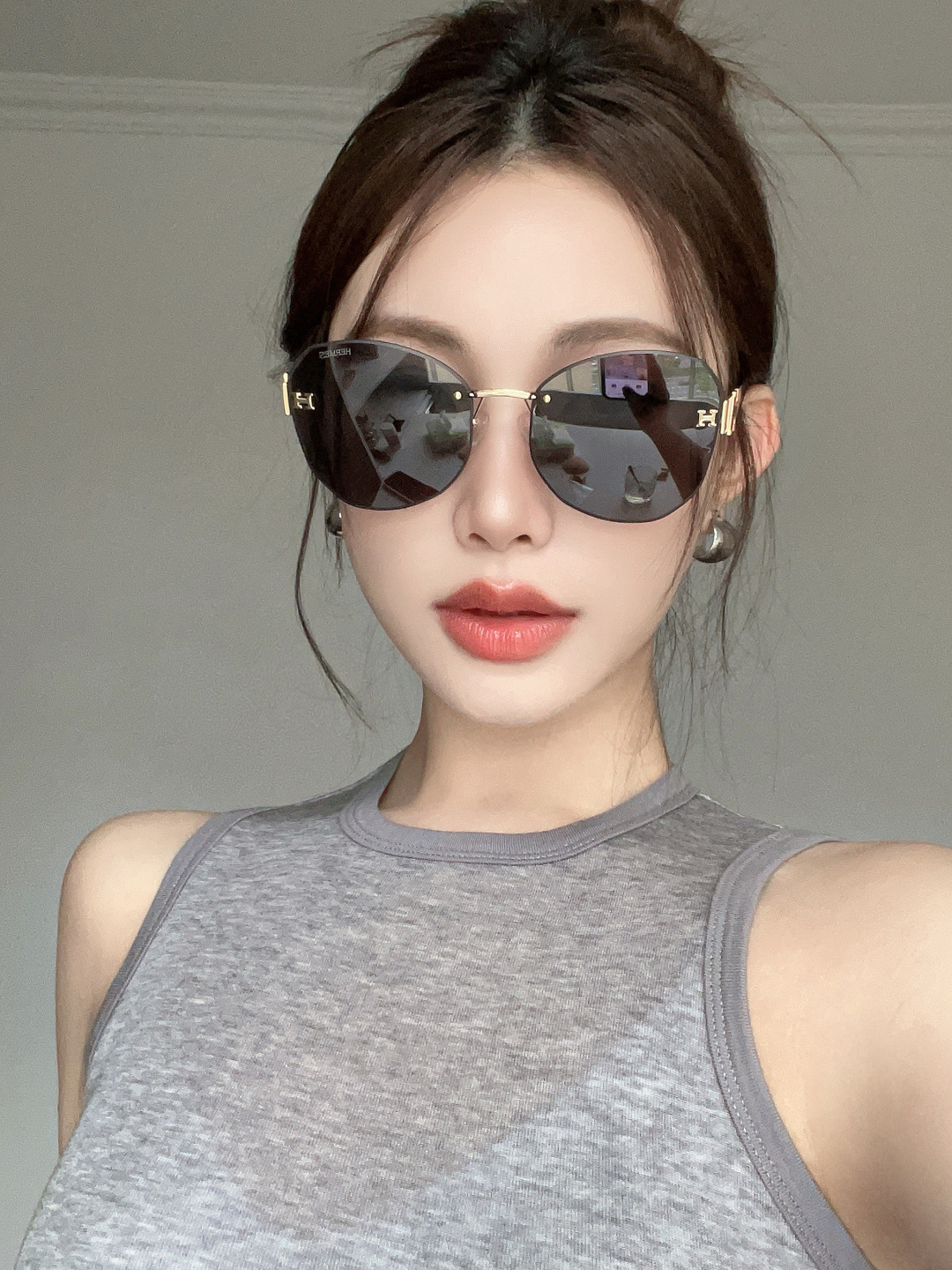 Hermès Rimless Gold Sunglasses – Hermès Rimless Gold-Tone Sunglasses