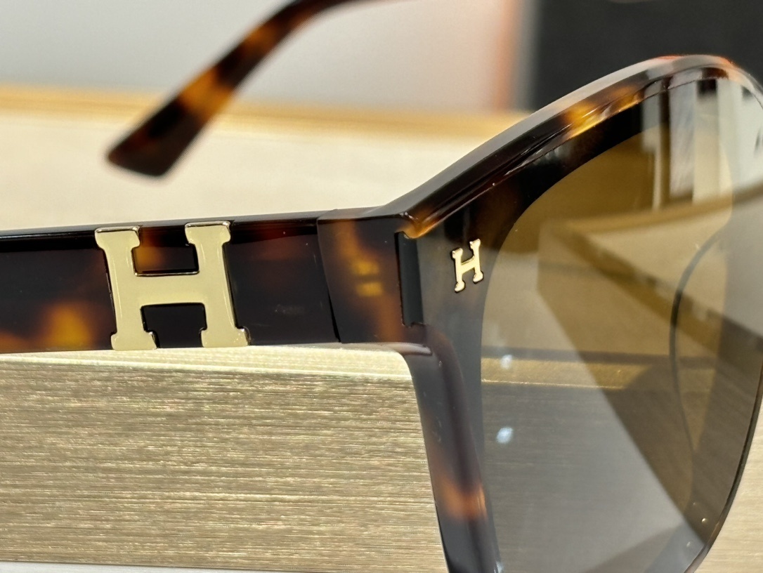 Women’s Luxury Oversized Tortoiseshell Sunglasses – Chic Gold H Detail