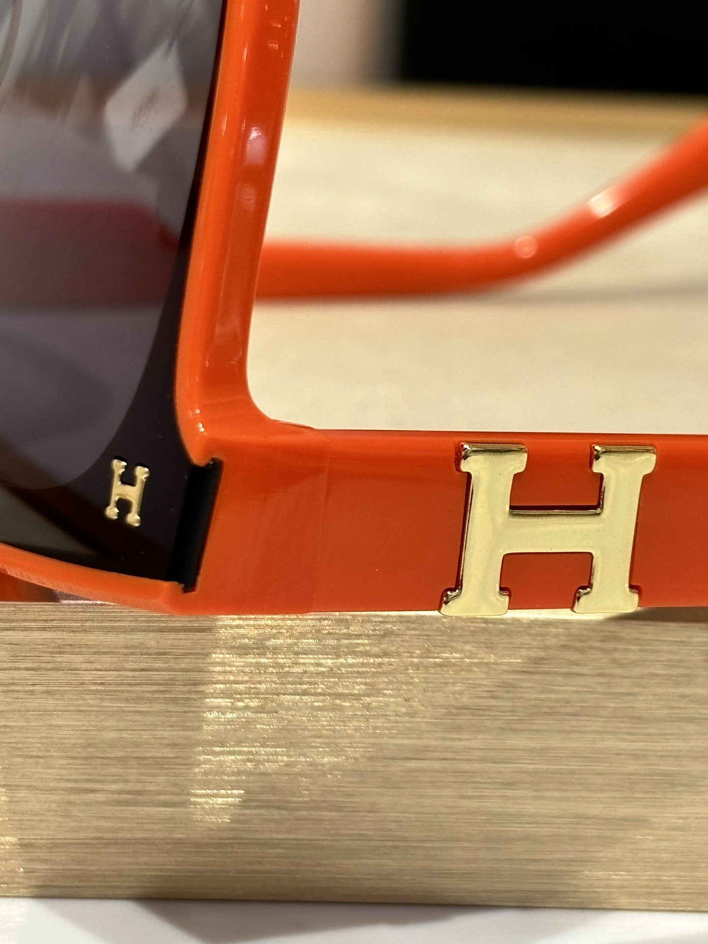 Luxury Orange Oversized Sunglasses for Women – Chic H Logo Design