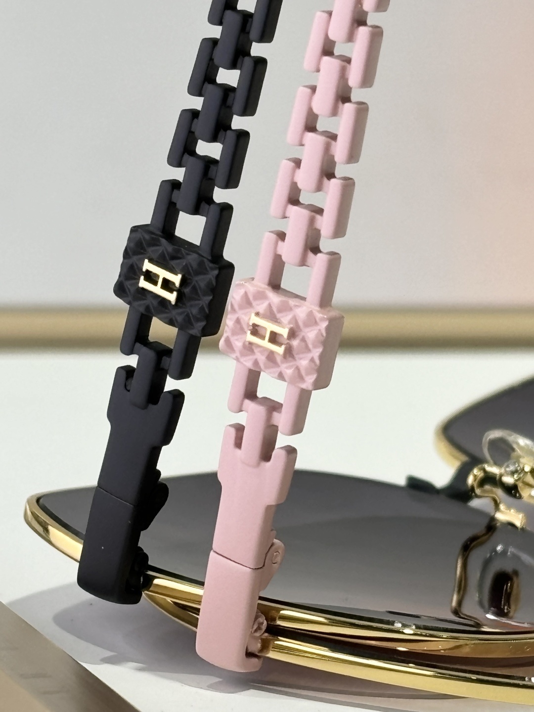 Hermes Luxury Oversized Square Sunglasses – Gold & Orange Temples