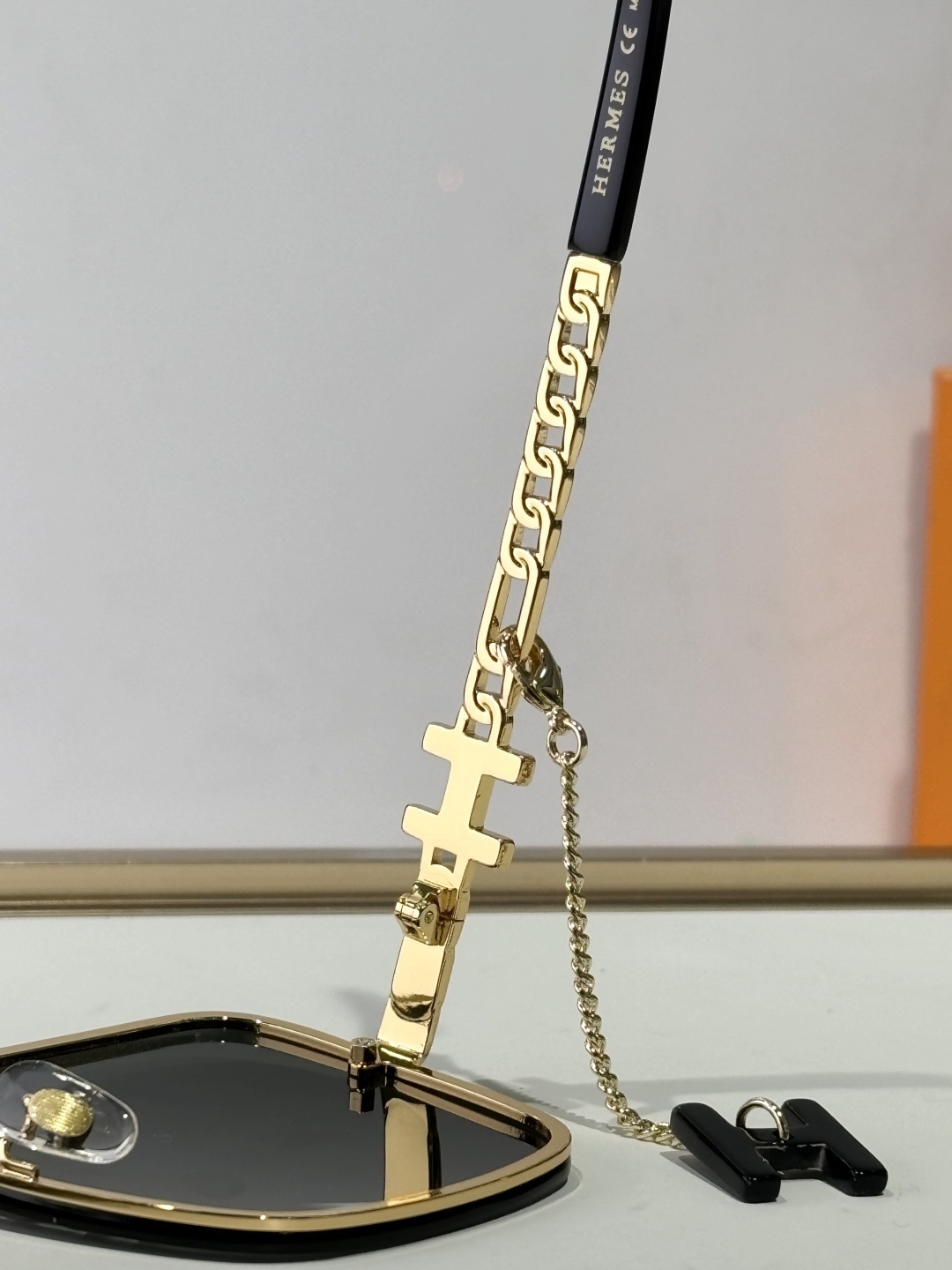 Hermès Women’s Oversized Square Gold Frame Gradient Sunglasses