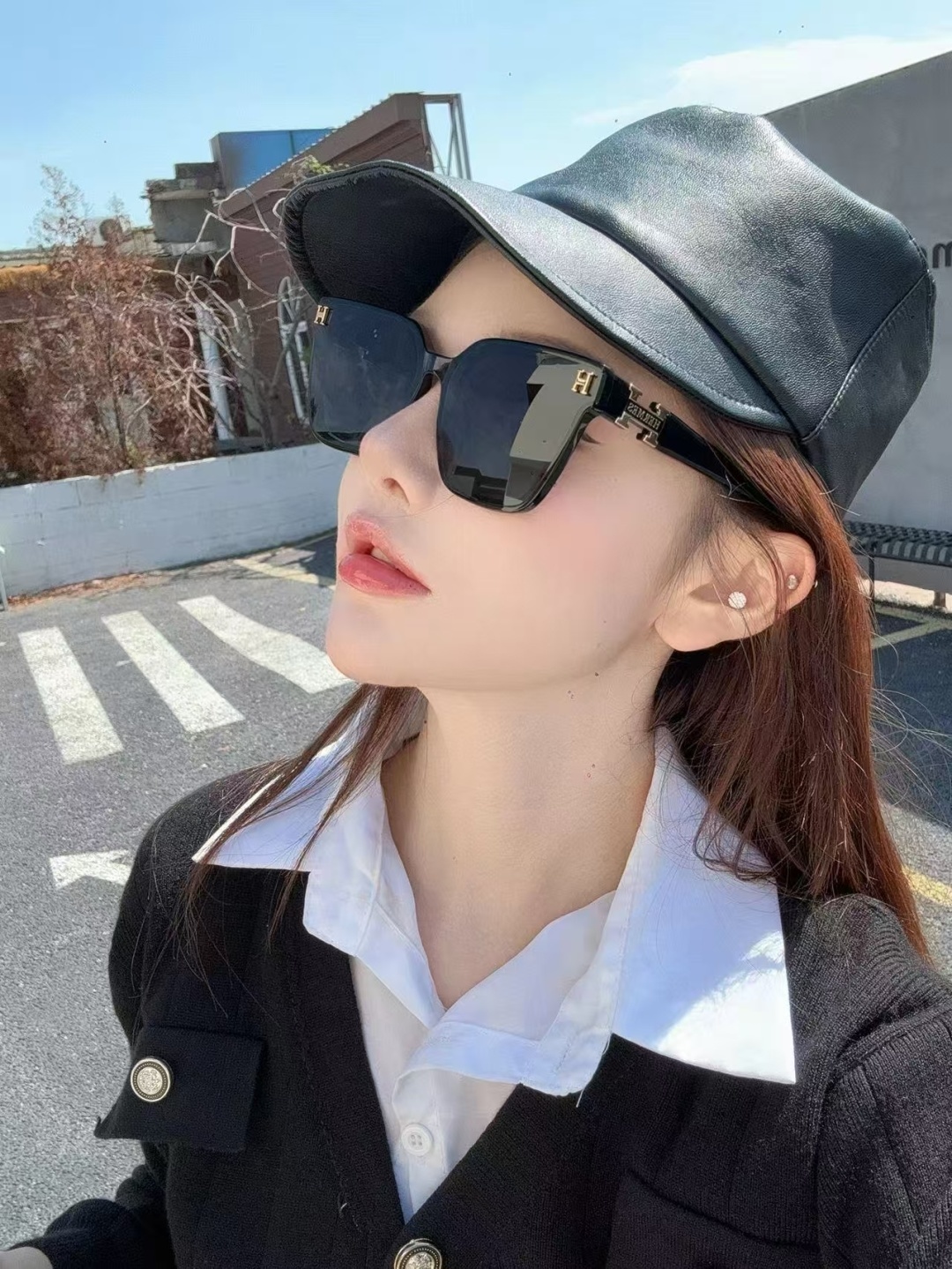 bold Hermes Black Square Sunglasses – Hermes Black Square Sunglasses