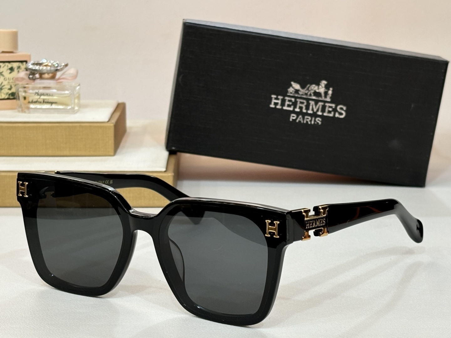 Hermes Orange Square Oversized Sunglasses – Luxury Designer Eyewear