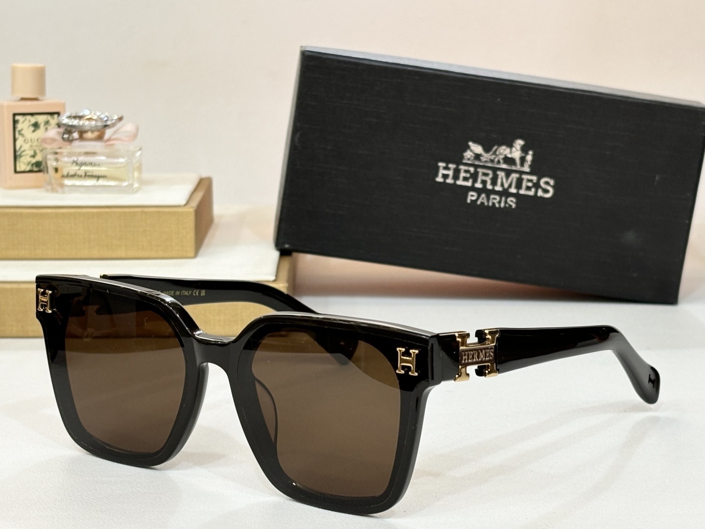 Hermes Orange Square Oversized Sunglasses – Luxury Designer Eyewear