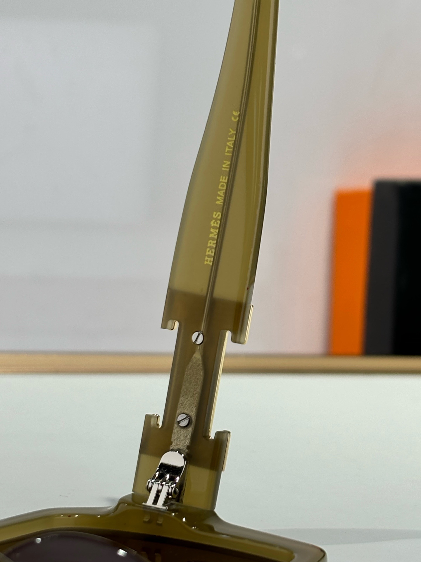 Hermes Luxury Oversized Hexagonal Sunglasses with Gold H Logo