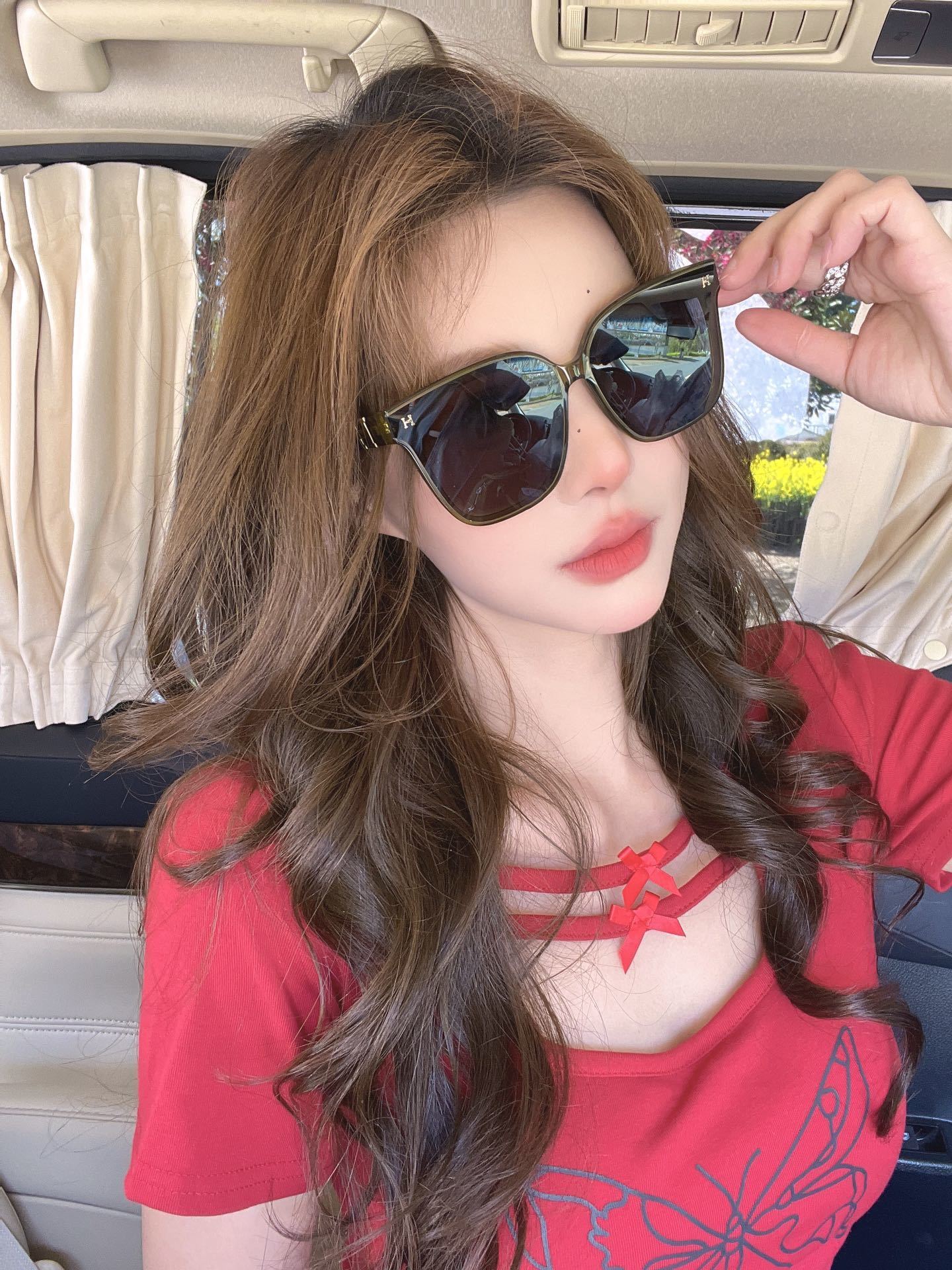 Luxury Oversized Square Sunglasses for Women – Chic Orange Frame