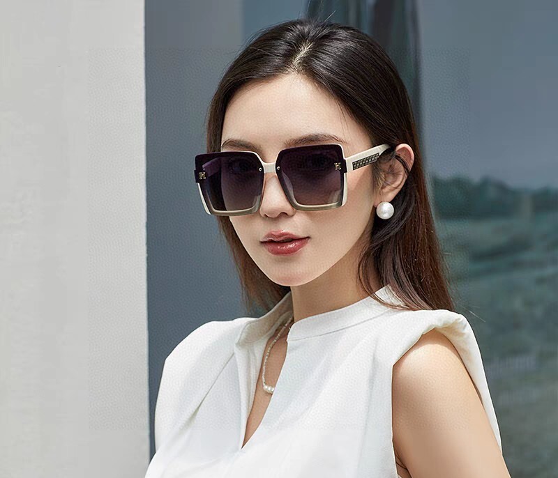 Hermes White Frame Gradient Lens Sunglasses