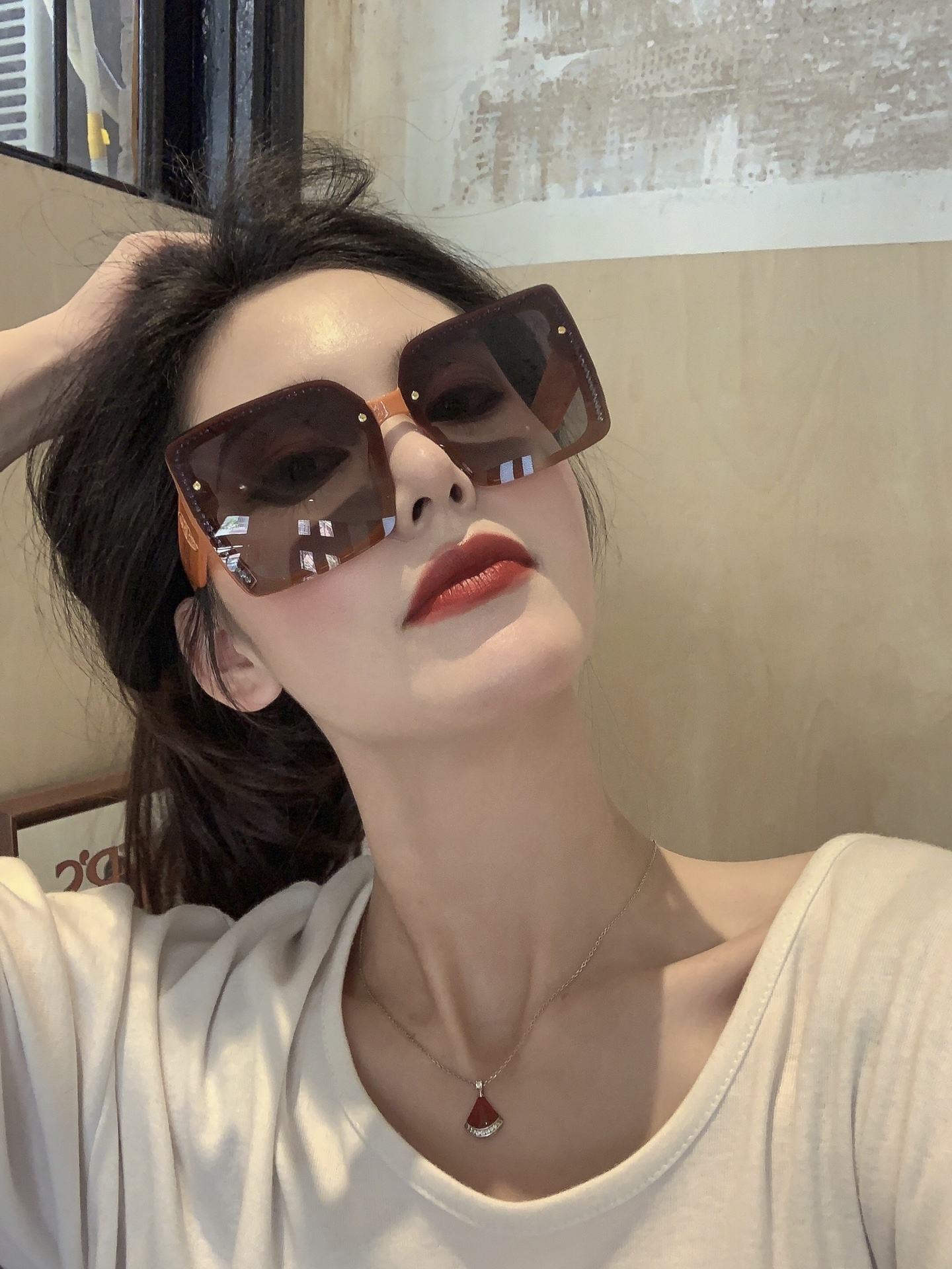 Luxury Oversized Square Sunglasses for Women – Orange Fashion Shades