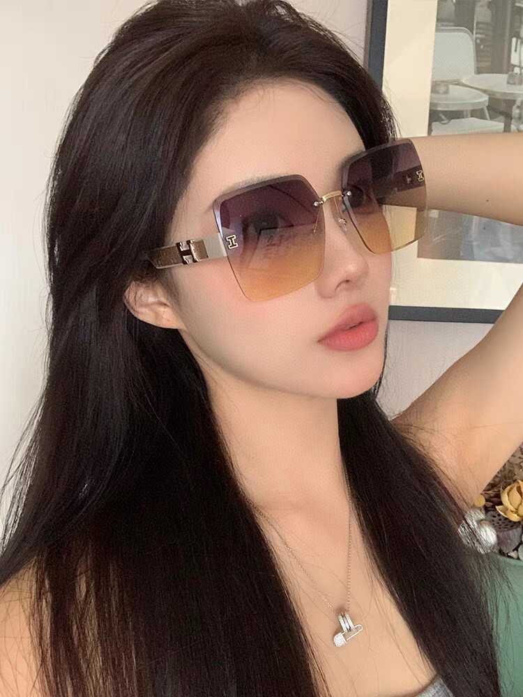 rimless Hermès Gradient Brown Square Sunglasses – Hermès Gradient