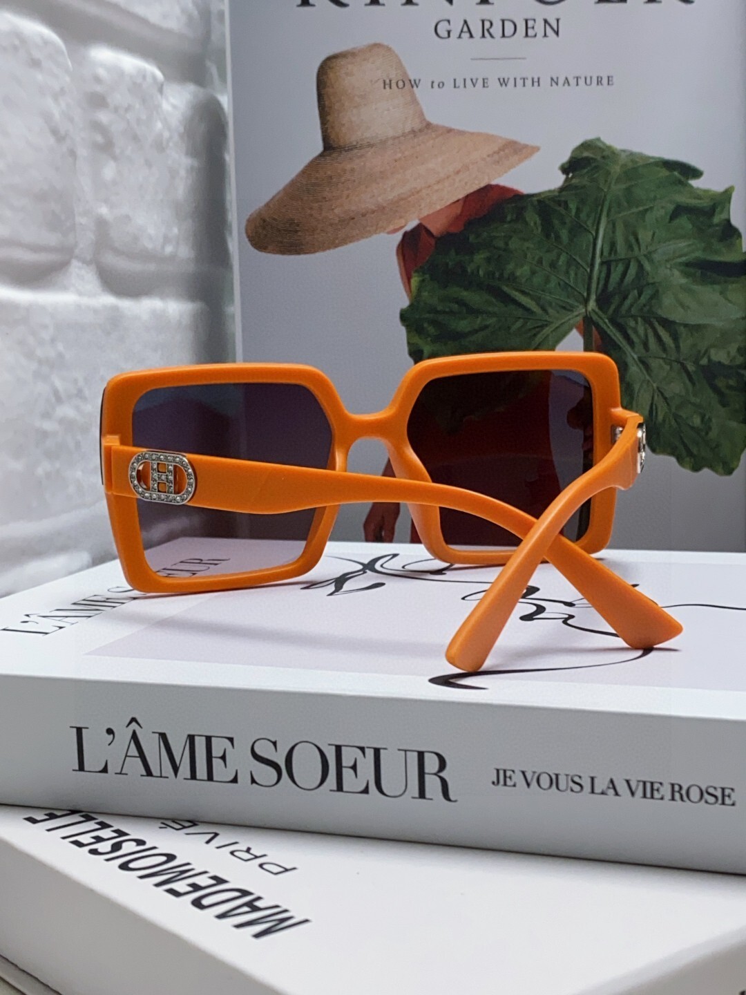 Hermes Oversized Square Sunglasses – Orange Frame Luxury Eyewear