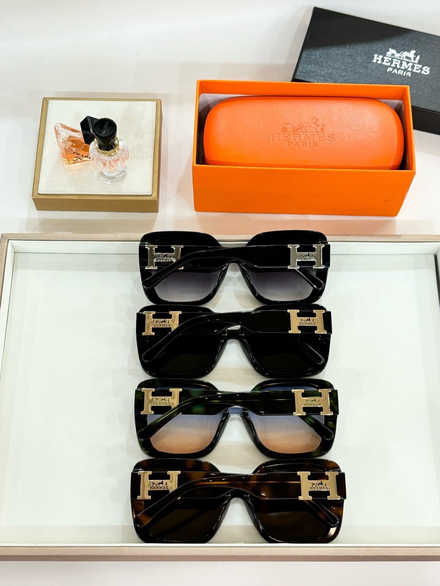 Hermes Paris Women’s Oversized Square Sunglasses – Gradient Lenses