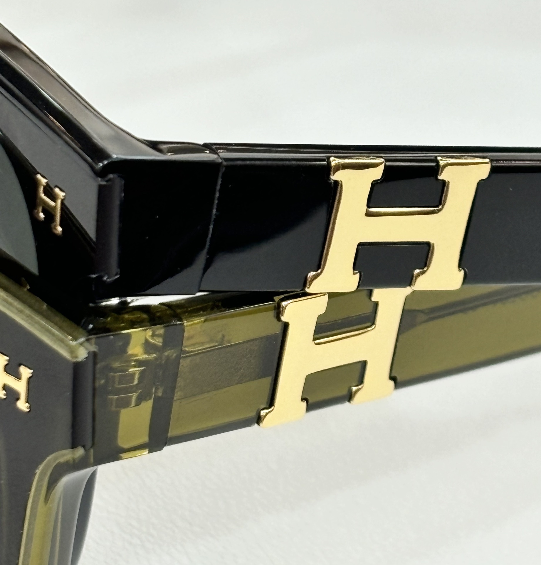 Hermes Luxury Oversized Square Sunglasses – Olive Green & Gold