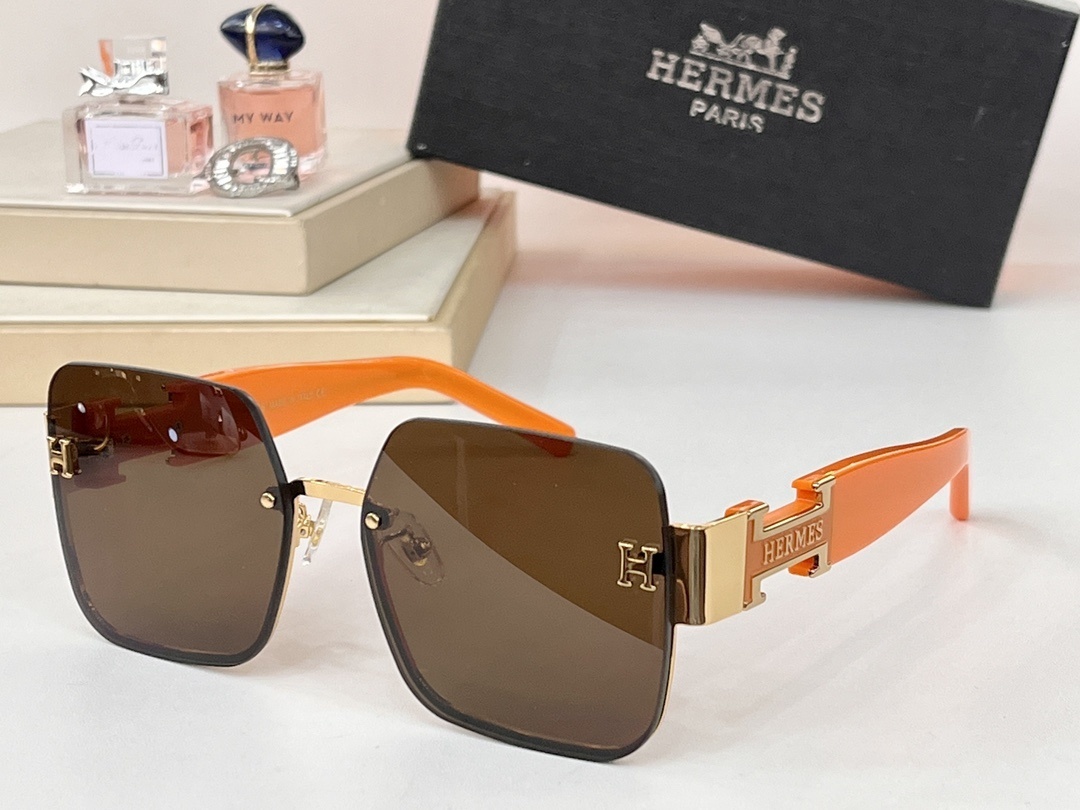 orange Hermès Brown Square Sunglasses – Hermès Brown Square Sunglasses