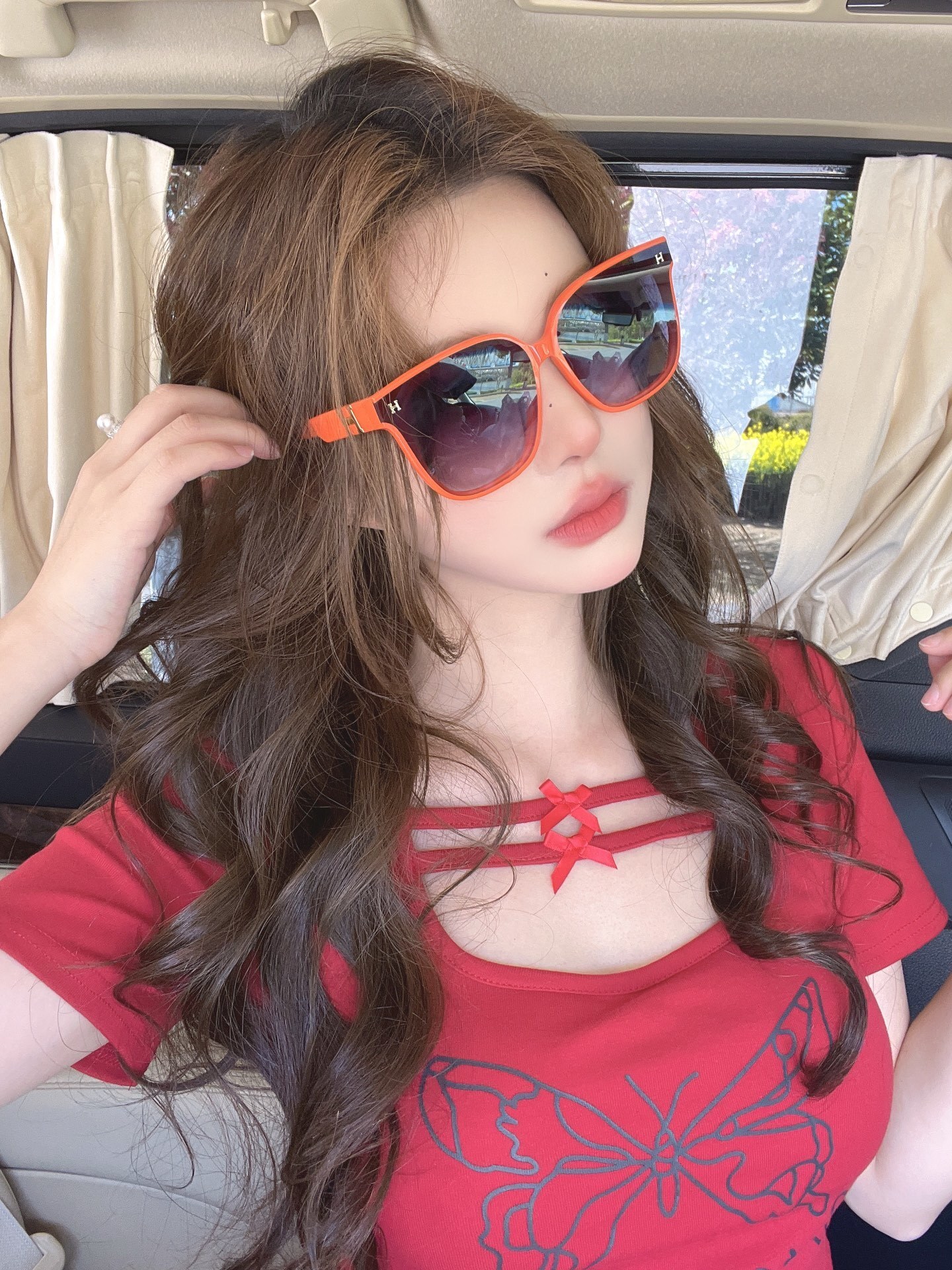 Hermes Orange Square Sunglasses gradient – Hermes Orange Square