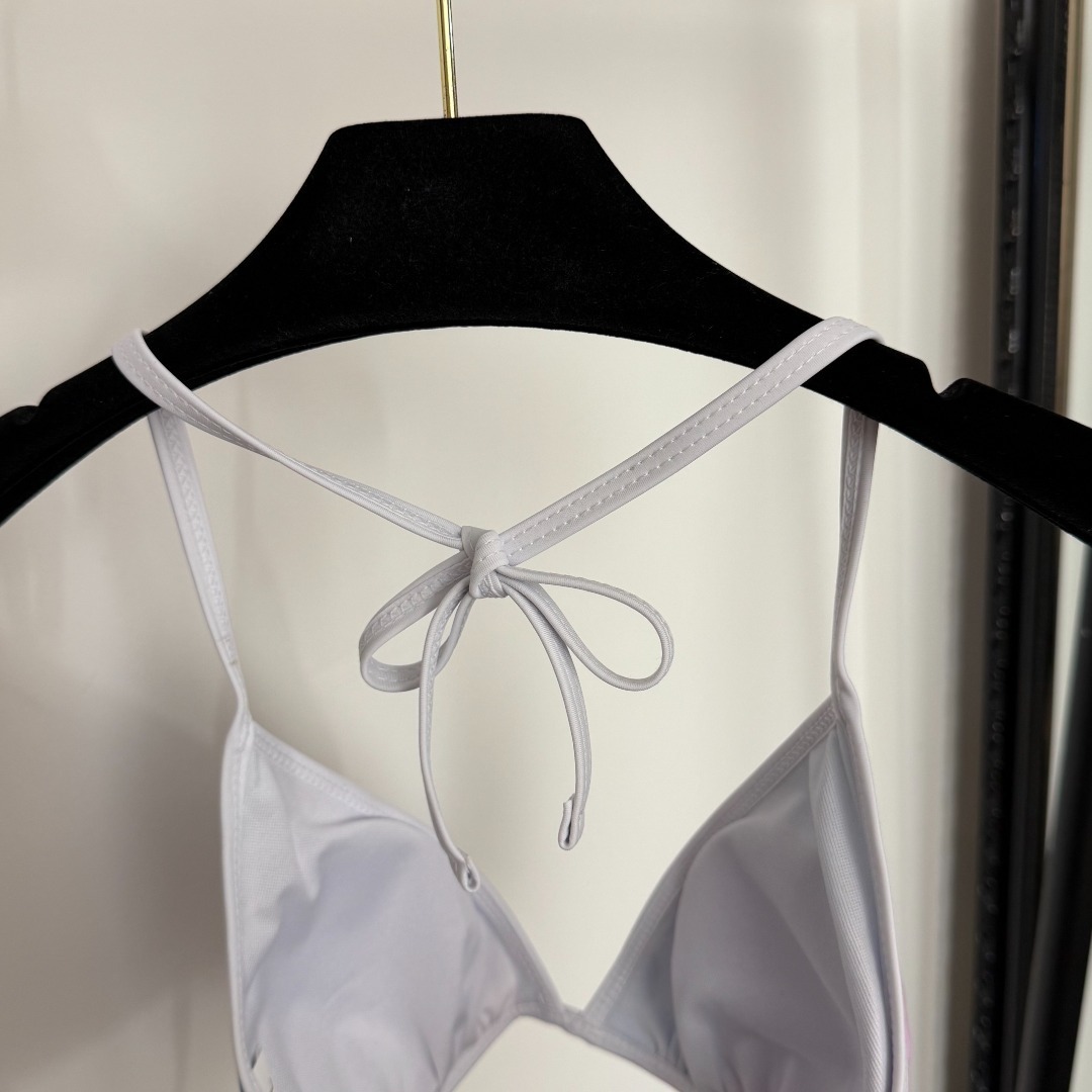 Blue Pink Abstract Swirl Print Triangle Bikini Set