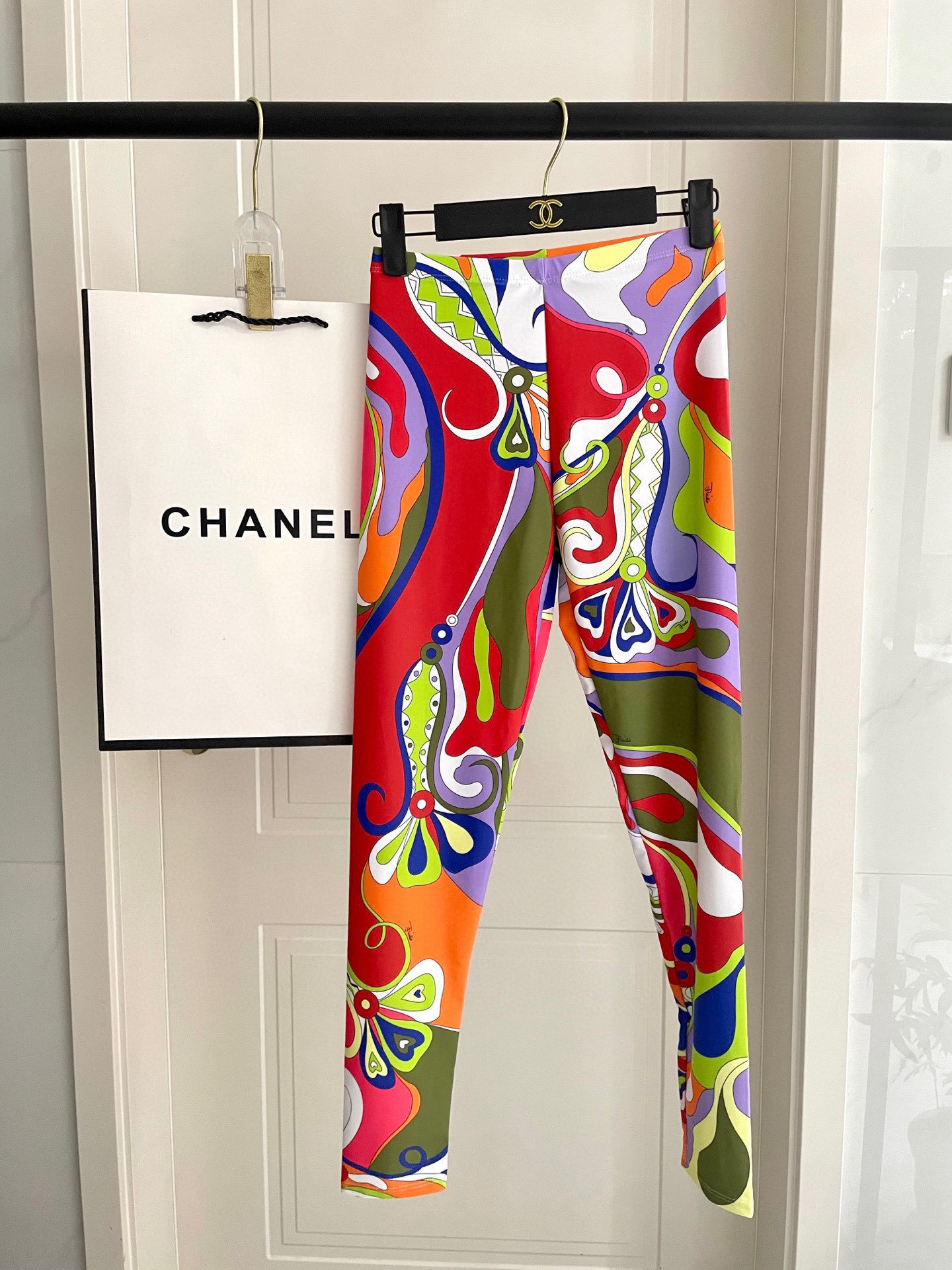 Emilio Pucci Multicolor Striped Logo Sports Bra Top Size S