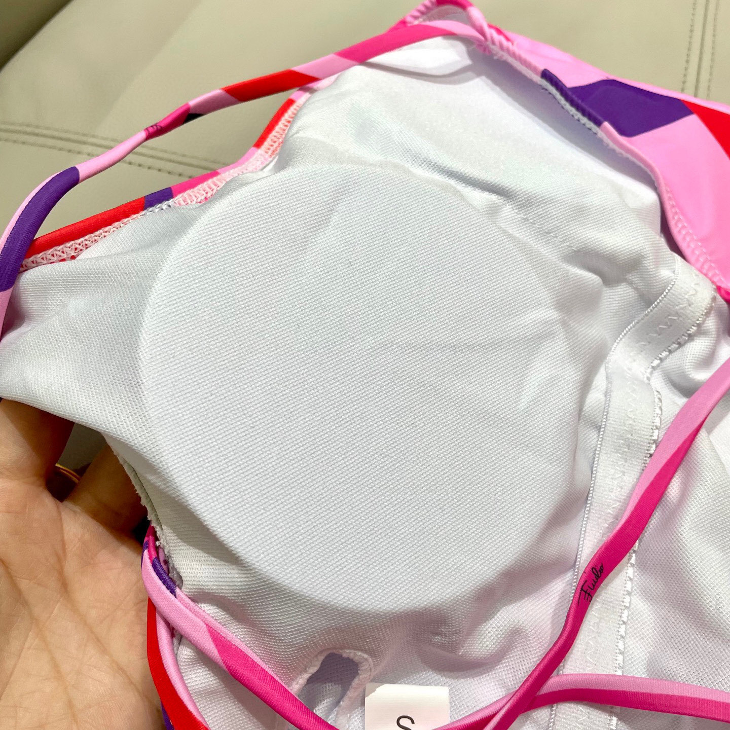 Pink Abstract Swirl One-Shoulder Swimsuit – Retro Strappy Monokini