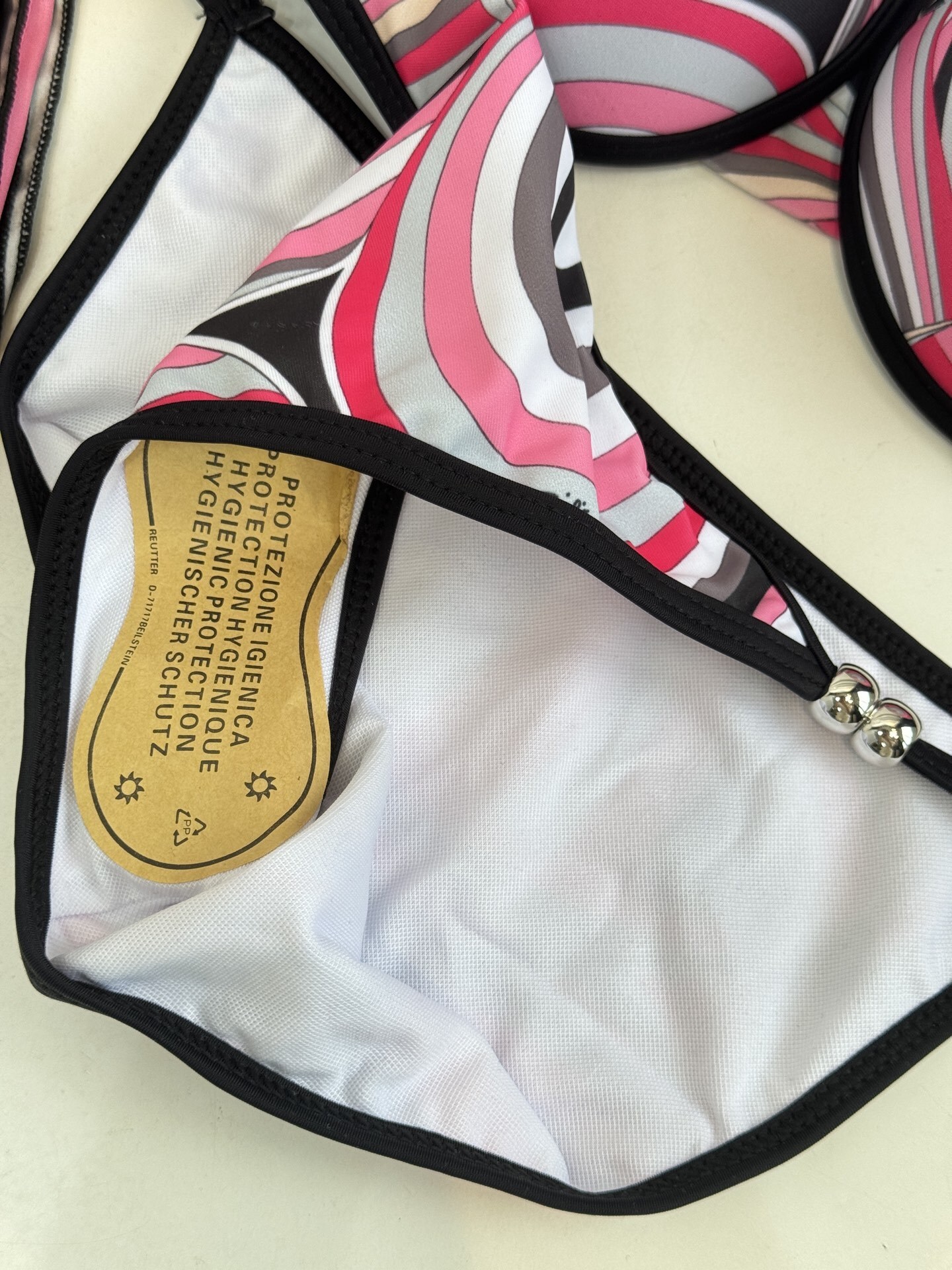 Emilio Pucci Pink Abstract Print Bikini Set & Scarf 3pc