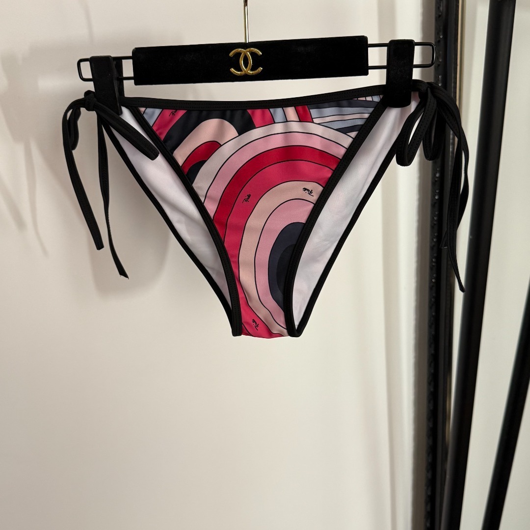 Emilio Pucci Pink Abstract Print Triangle Bikini Set