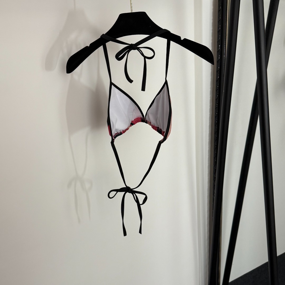 Emilio Pucci Abstract Print Triangle Bikini Set – Pink/Black