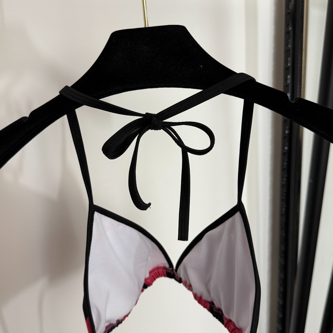 Emilio Pucci Abstract Print Triangle Bikini Set – Pink/Black