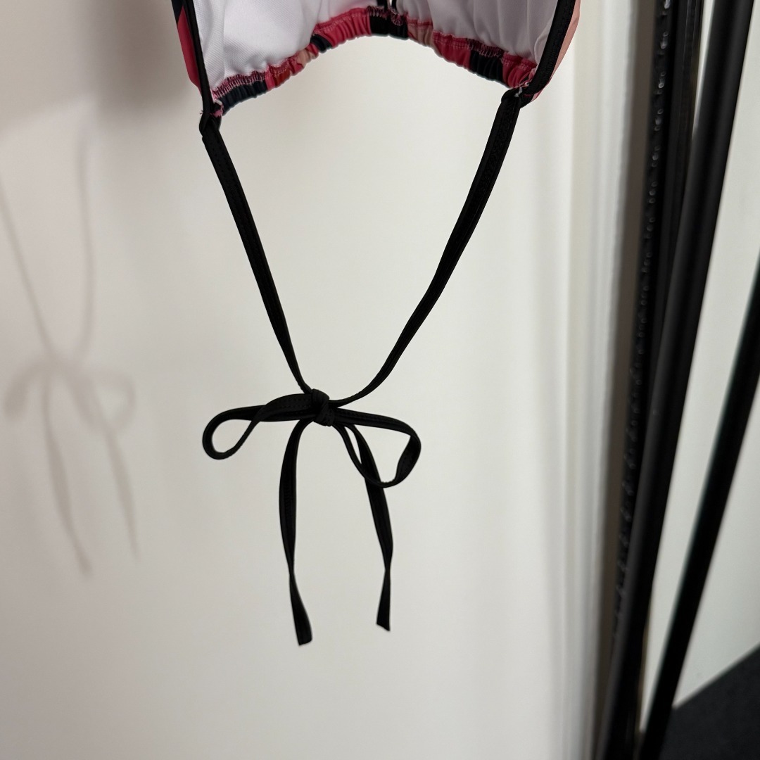 Emilio Pucci Abstract Print Triangle Bikini Set – Pink/Black