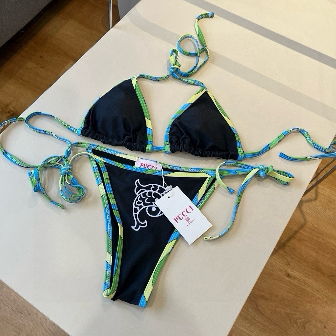 Pucci Black Fish Bikini – Emilio – String Tie