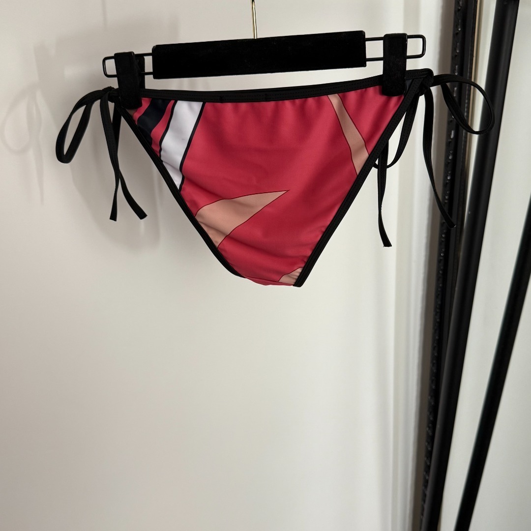 Emilio Pucci Abstract Print Triangle Bikini Set – Pink/Black