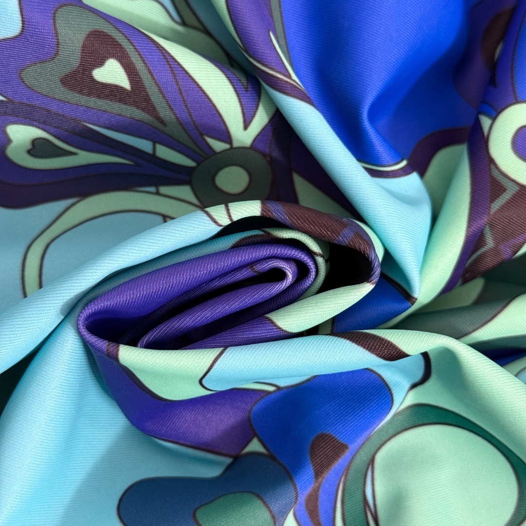 Pucci Blue Abstract Print Short Sleeve Bodycon Romper