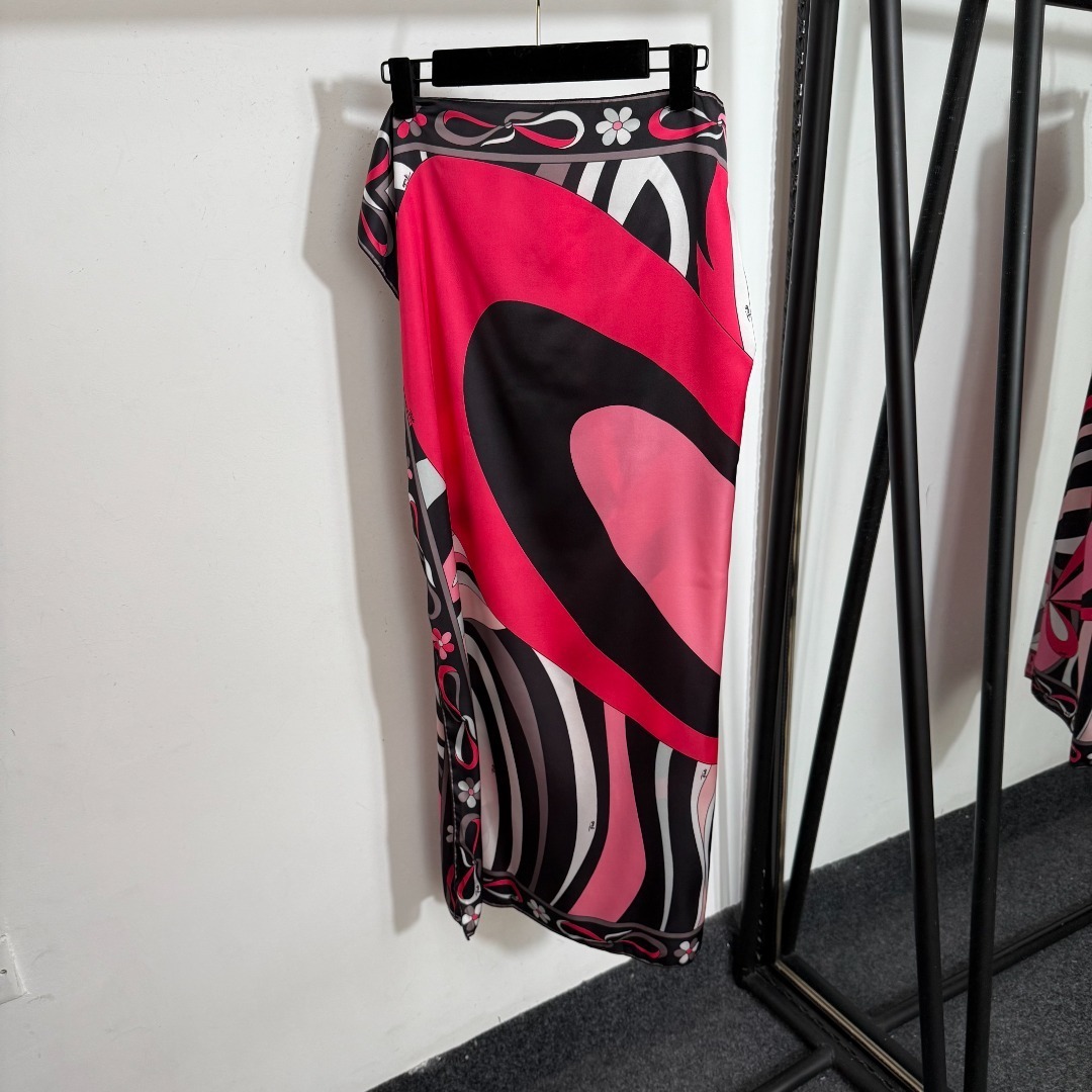 Pucci Pink Abstract Swirl Bikini & Skirt Set – Luxury Resort Wear