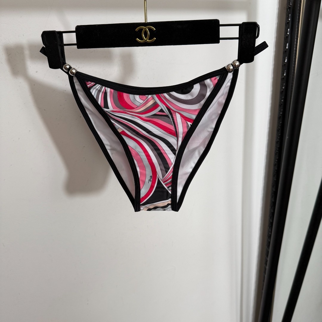 Pucci Pink Abstract Print 3-Piece Bikini Set with Sarong Skirt