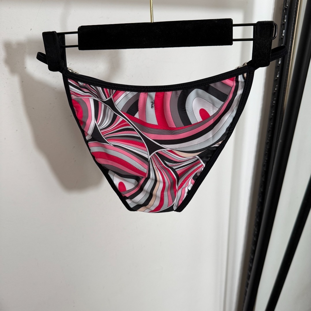 Pucci Pink Abstract Print 3-Piece Bikini Set with Sarong Skirt
