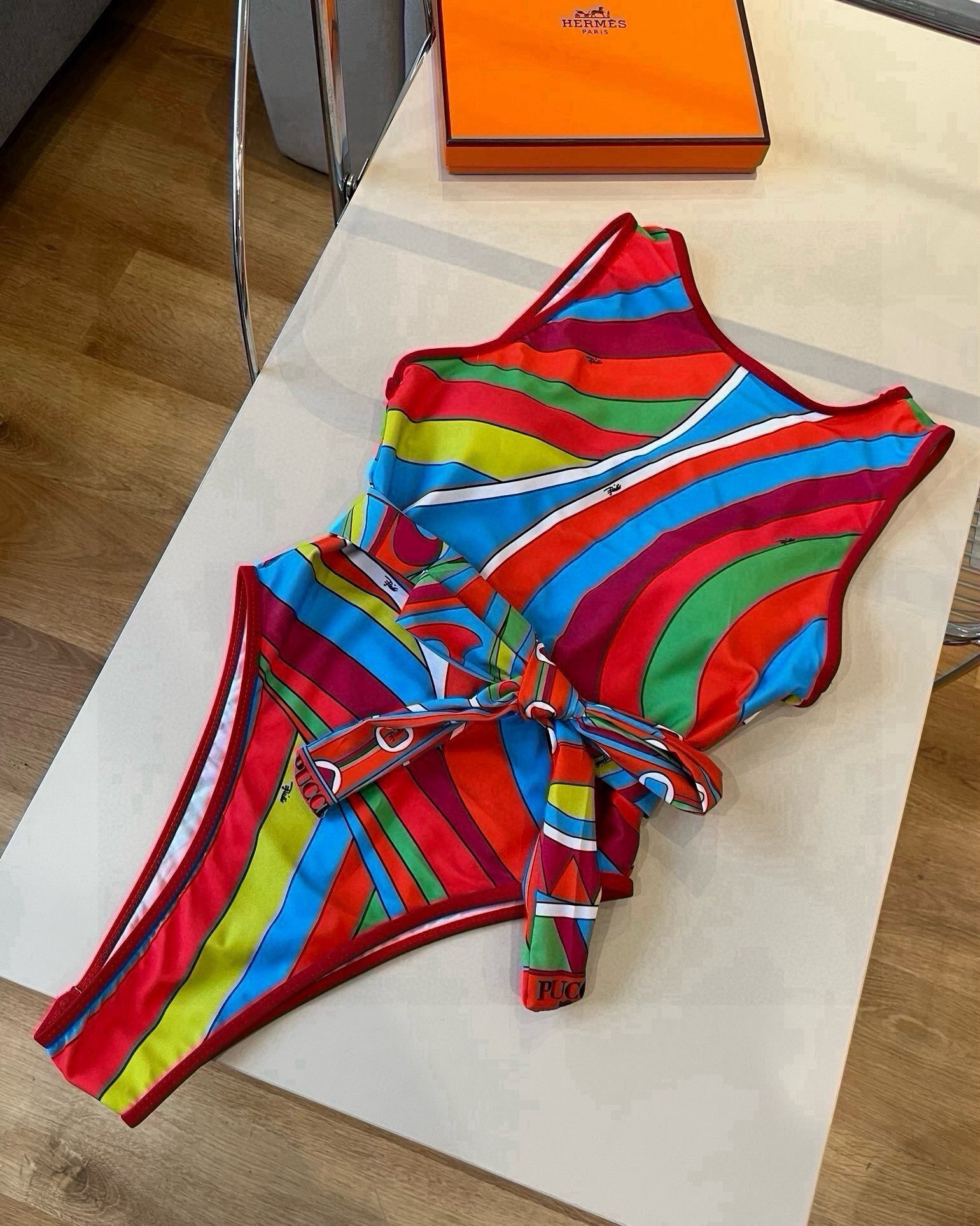 Pucci Rainbow Wave Swimsuit – Pucci One Piece Belted