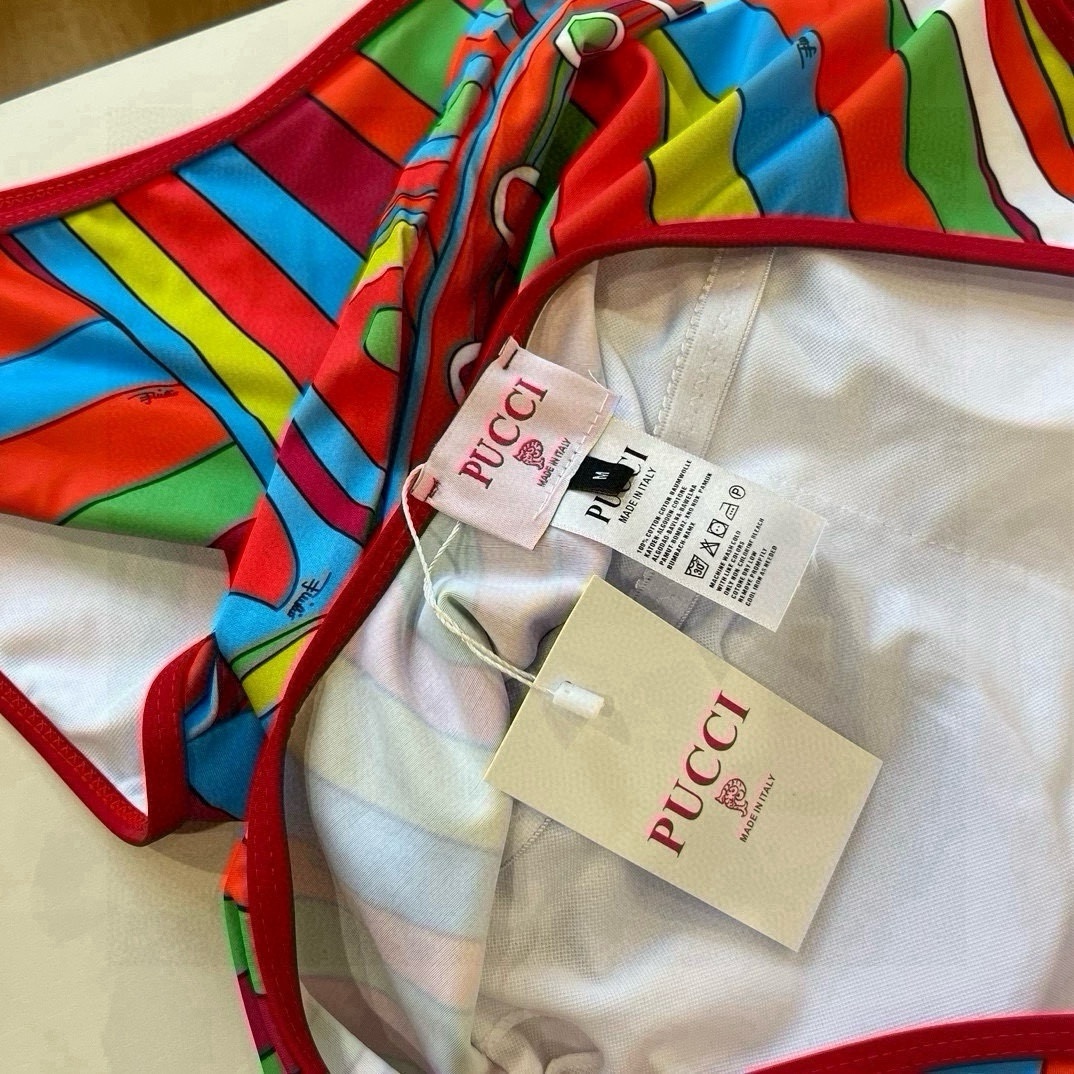 Pucci Print Belted One-Piece Swimsuit – Vibrant Multicolor