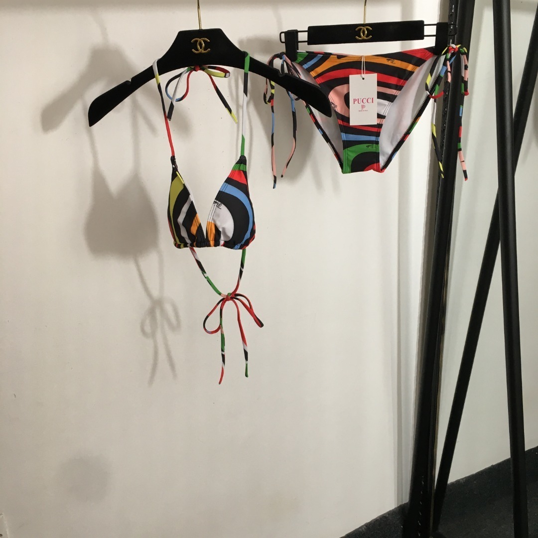Pucci Multicolor Stripe Bikini – Designer Swimwear