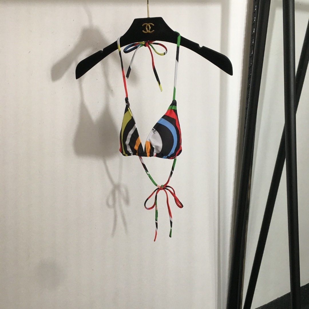 Emilio Pucci Abstract Print Triangle Bikini Set – Multicolor Swimwear