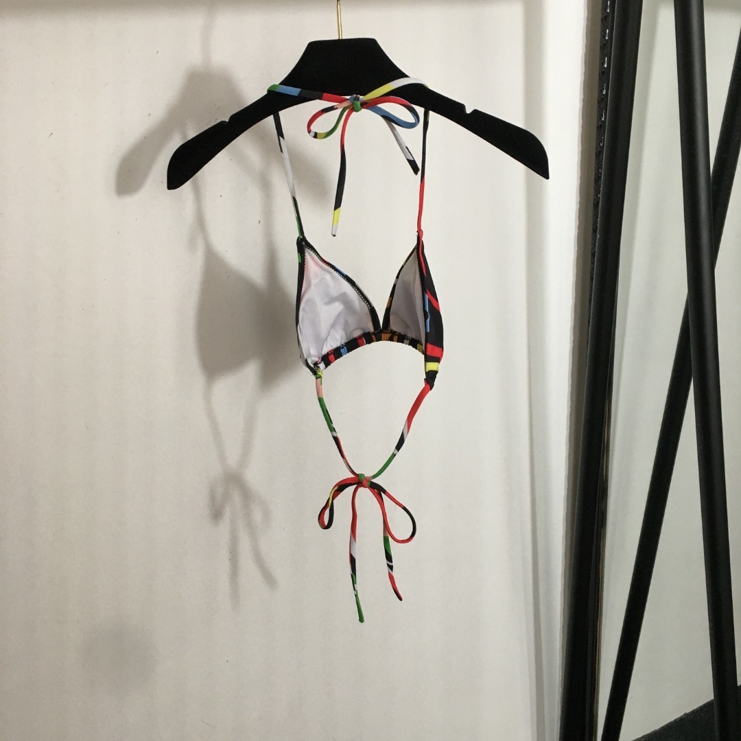 Emilio Pucci Abstract Print Triangle Bikini Set – Multicolor Swimwear