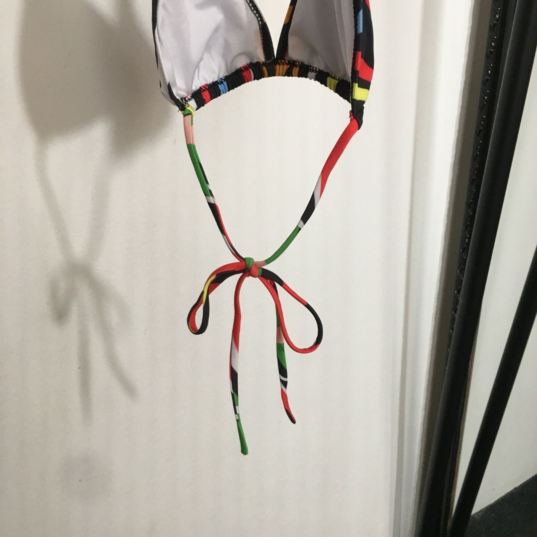 Emilio Pucci Abstract Print Triangle Bikini Set – Multicolor Swimwear