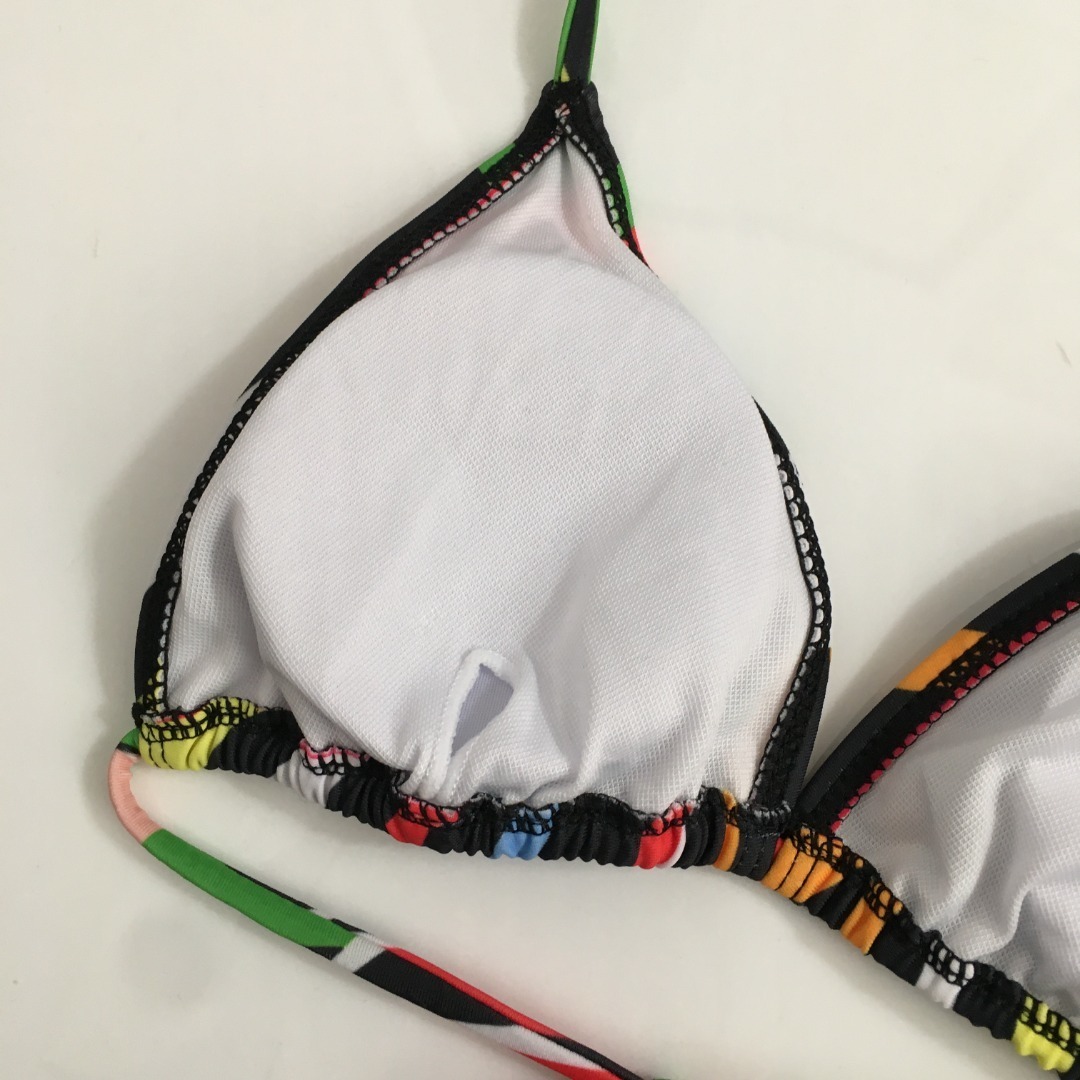 Emilio Pucci Abstract Print Triangle Bikini Set – Multicolor Swimwear