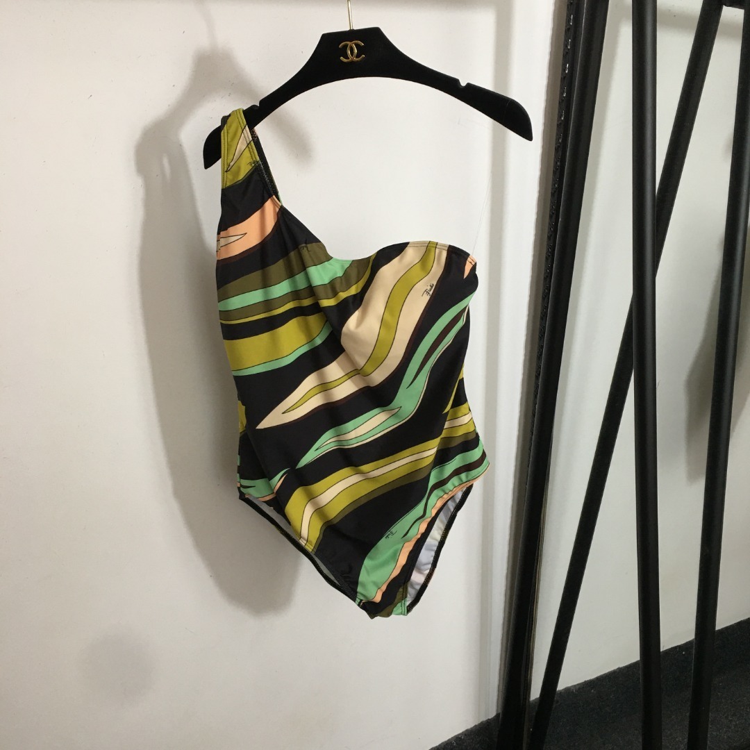 Emilio Pucci Asymmetric Swimsuit – Multicolor One-Shoulder