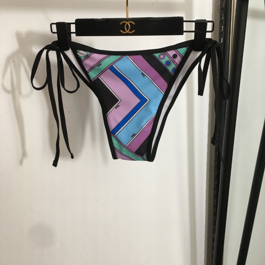 Emilio Pucci 3-Piece Geometric Bikini & Sarong Wrap Set