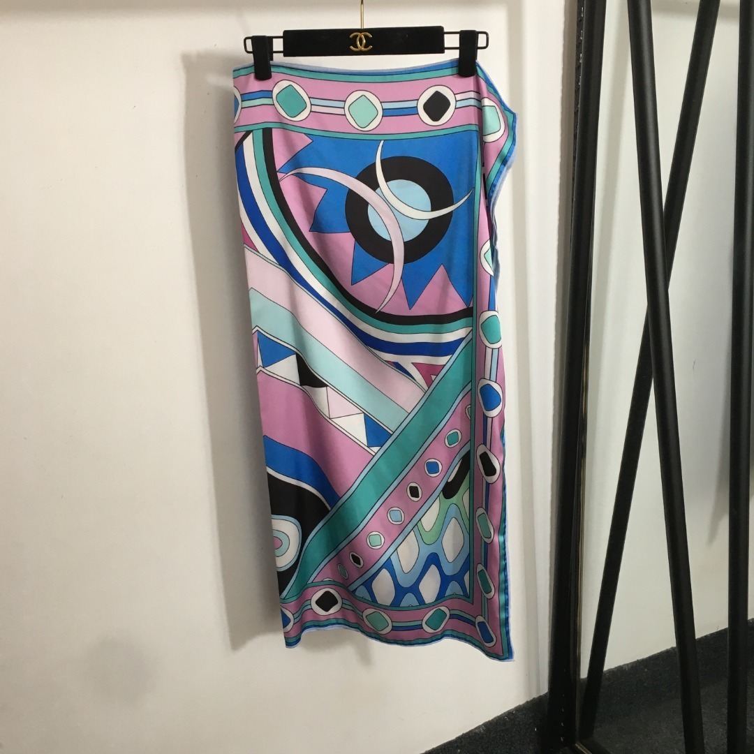 Emilio Pucci 3-Piece Geometric Bikini & Sarong Wrap Set