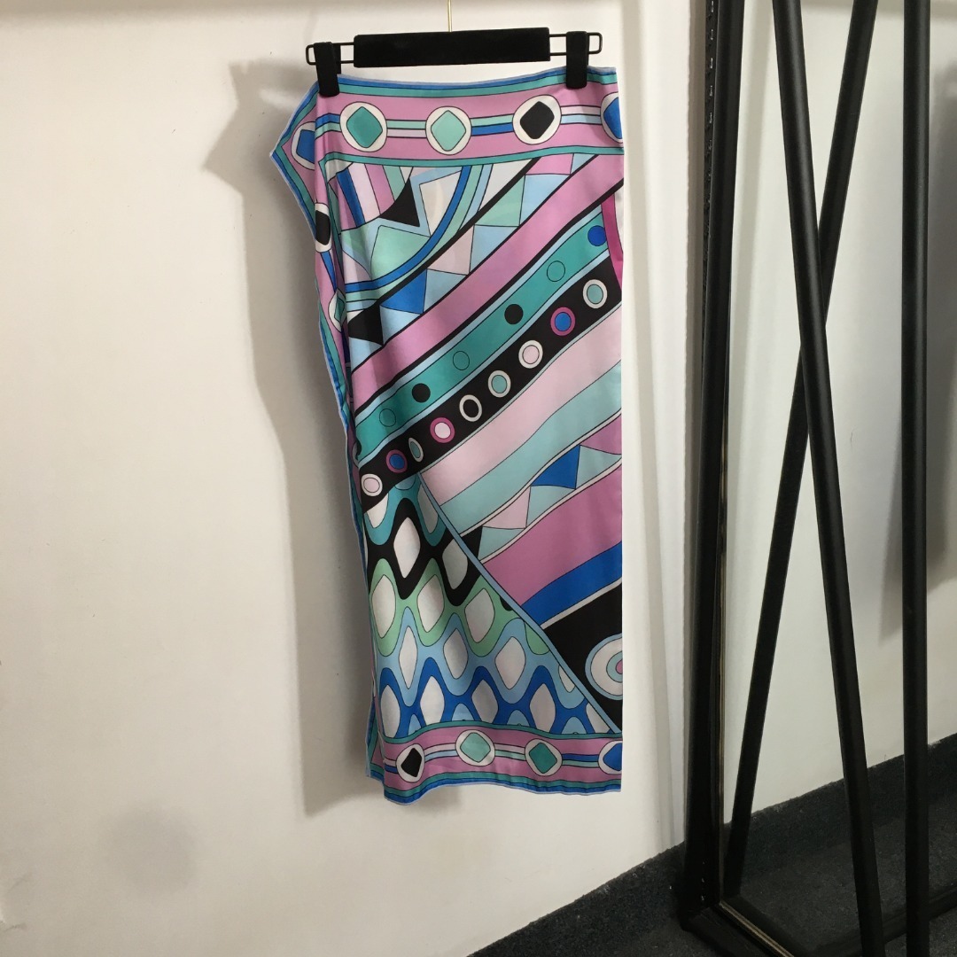 Emilio Pucci 3-Piece Geometric Bikini & Sarong Wrap Set