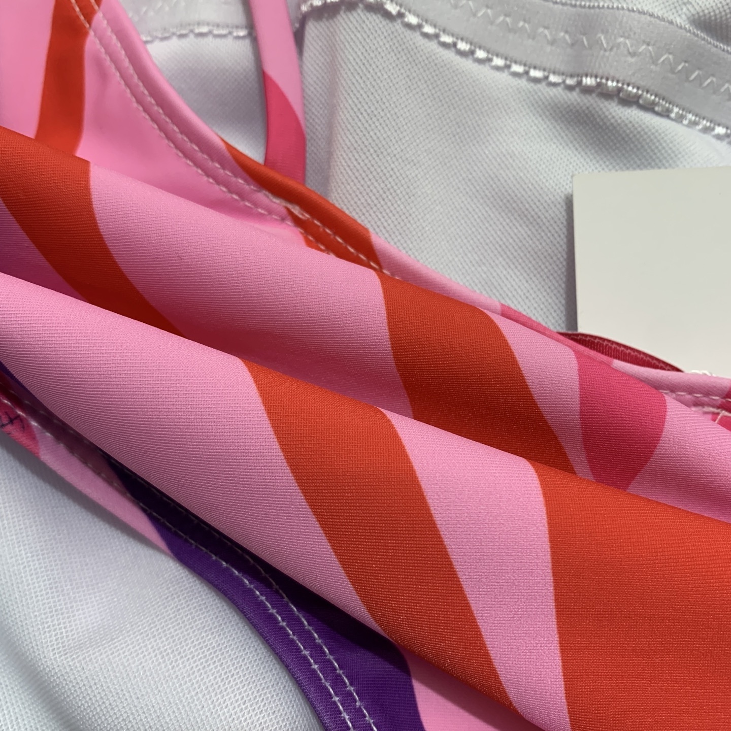 Retro Pink Swirl One-Shoulder Swimsuit – Sexy High Cut One Piece